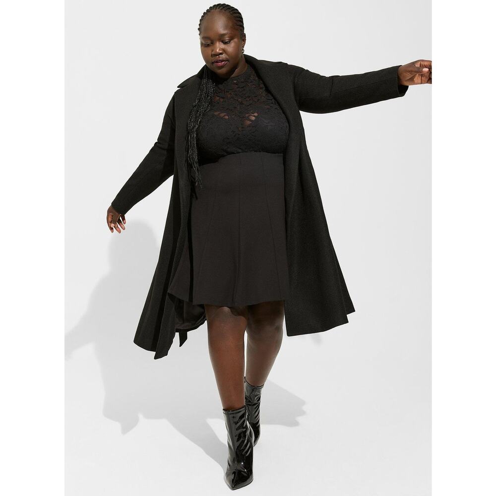 Torrid Sheer Stretch Lace Crew Neck Tee Black NEW